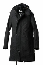 画像をギャラリービューアに読み込む, masnada MILITARY HOODIE LONG PARKA COAT with BOA LINNER /  COTONE STROPICCIATO (BLACK)