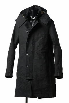 画像をギャラリービューアに読み込む, masnada MILITARY HOODIE LONG PARKA COAT with BOA LINNER /  COTONE STROPICCIATO (BLACK)