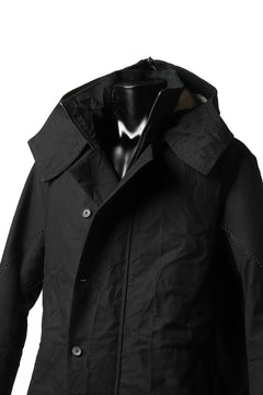 画像をギャラリービューアに読み込む, masnada MILITARY HOODIE LONG PARKA COAT with BOA LINNER /  COTONE STROPICCIATO (BLACK)