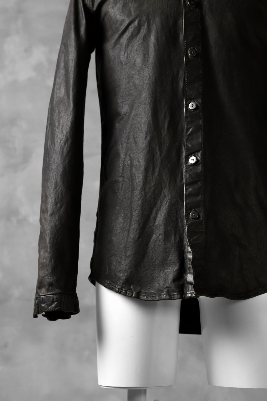 Load image into Gallery viewer, ISAMU KATAYAMA BACKLASH exclusive LEATHER SHIRT / ITALY SHOULDER 0.6mm (DARK GREY)
