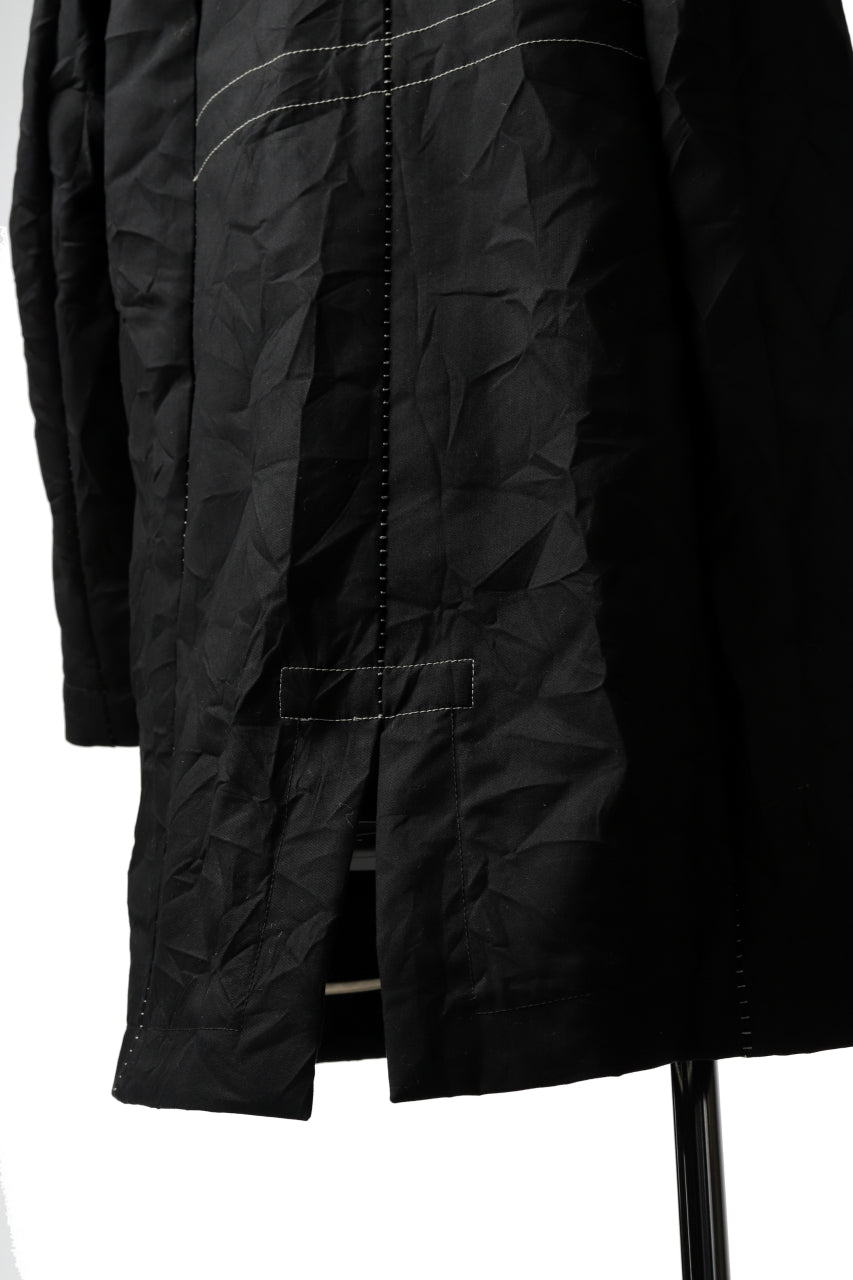 画像をギャラリービューアに読み込む, masnada MILITARY HOODIE LONG PARKA COAT with BOA LINNER /  COTONE STROPICCIATO (BLACK)