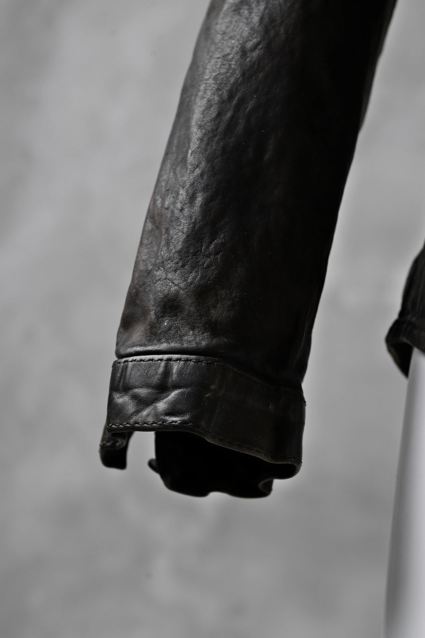 Load image into Gallery viewer, ISAMU KATAYAMA BACKLASH exclusive LEATHER SHIRT / ITALY SHOULDER 0.6mm (DARK GREY)