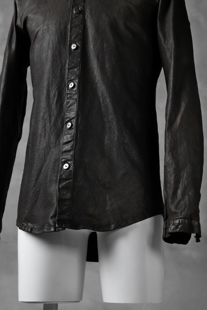 Load image into Gallery viewer, ISAMU KATAYAMA BACKLASH exclusive LEATHER SHIRT / ITALY SHOULDER 0.6mm (DARK GREY)