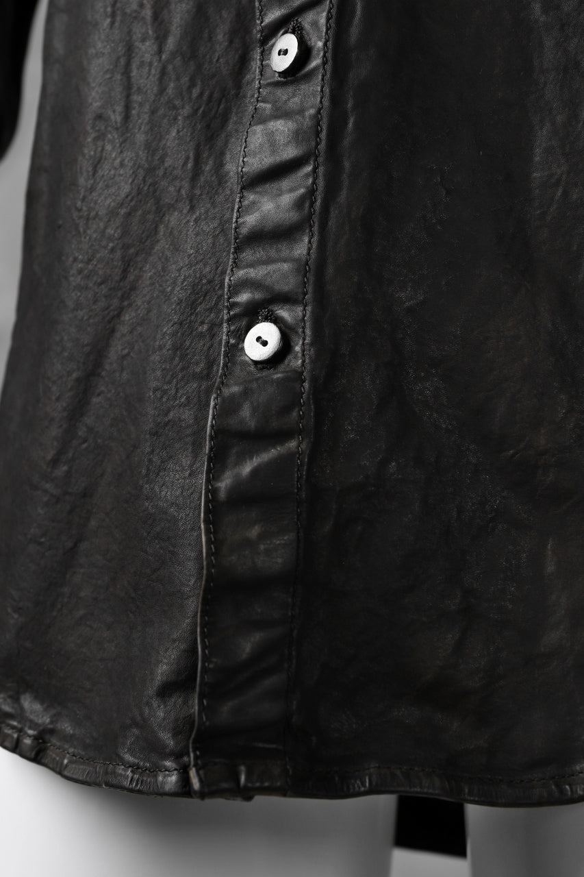 Load image into Gallery viewer, ISAMU KATAYAMA BACKLASH exclusive LEATHER SHIRT / ITALY SHOULDER 0.6mm (DARK GREY)