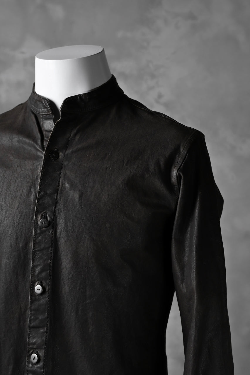 Load image into Gallery viewer, ISAMU KATAYAMA BACKLASH exclusive LEATHER SHIRT / ITALY SHOULDER 0.6mm (DARK GREY)