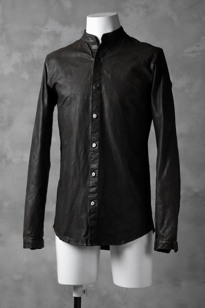 Load image into Gallery viewer, ISAMU KATAYAMA BACKLASH exclusive LEATHER SHIRT / ITALY SHOULDER 0.6mm (DARK GREY)