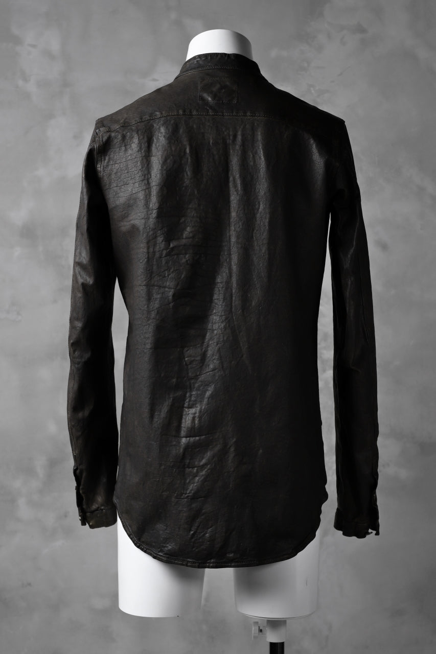 Load image into Gallery viewer, ISAMU KATAYAMA BACKLASH exclusive LEATHER SHIRT / ITALY SHOULDER 0.6mm (DARK GREY)