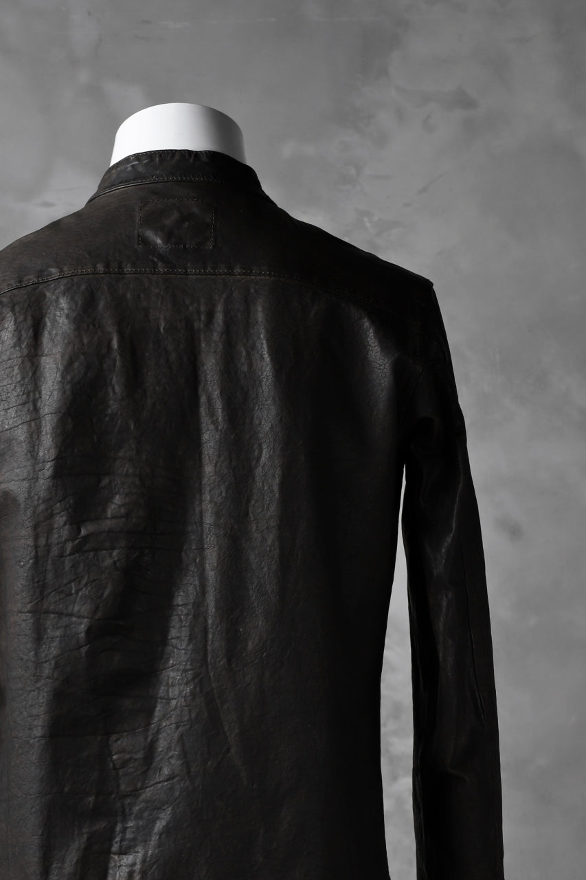 Load image into Gallery viewer, ISAMU KATAYAMA BACKLASH exclusive LEATHER SHIRT / ITALY SHOULDER 0.6mm (DARK GREY)