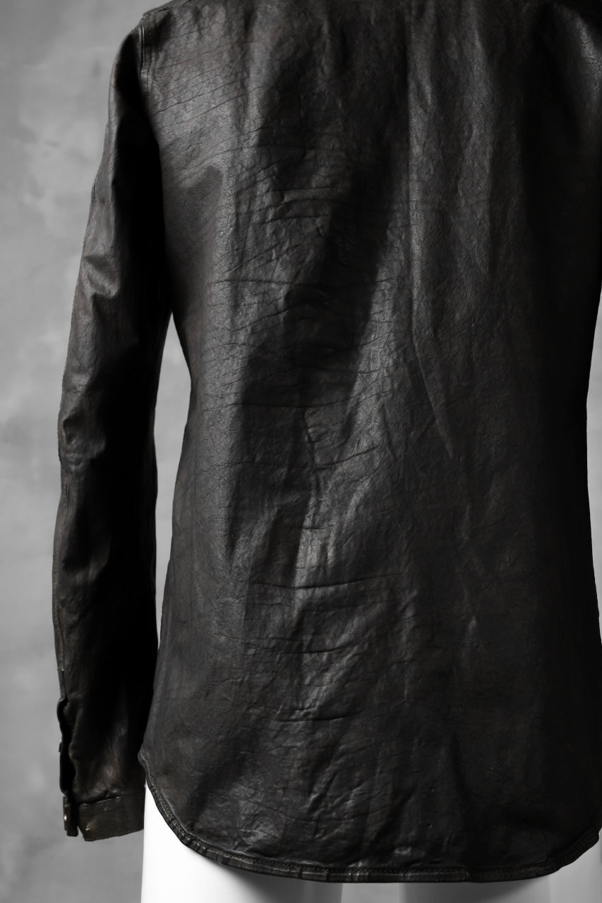Load image into Gallery viewer, ISAMU KATAYAMA BACKLASH exclusive LEATHER SHIRT / ITALY SHOULDER 0.6mm (DARK GREY)