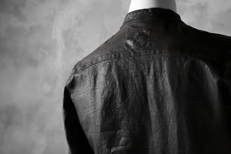 Load image into Gallery viewer, ISAMU KATAYAMA BACKLASH exclusive LEATHER SHIRT / ITALY SHOULDER 0.6mm (DARK GREY)