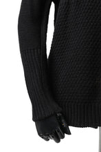 画像をギャラリービューアに読み込む, ISAMU KATAYAMA BACKLASH MOCK NECK PATCHWORK KNIT PULLOVER / ALPACA WOOL (BLACK)