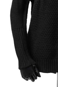 画像をギャラリービューアに読み込む, ISAMU KATAYAMA BACKLASH MOCK NECK PATCHWORK KNIT PULLOVER / ALPACA WOOL (BLACK)