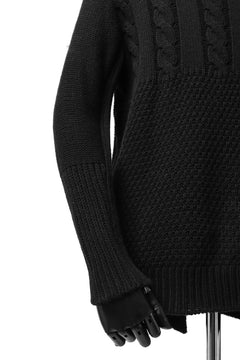 画像をギャラリービューアに読み込む, ISAMU KATAYAMA BACKLASH MOCK NECK PATCHWORK KNIT PULLOVER / ALPACA WOOL (BLACK)