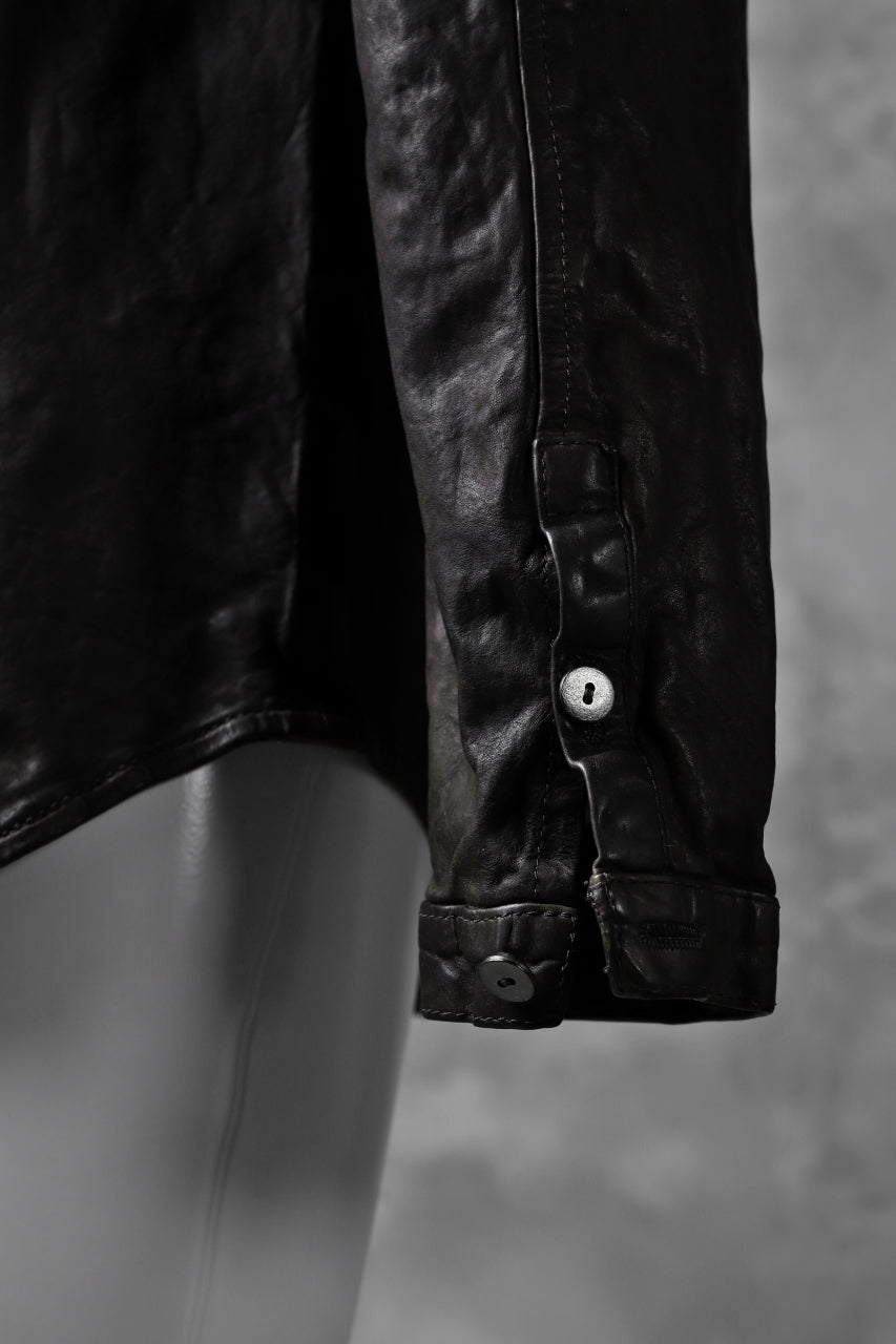 Load image into Gallery viewer, ISAMU KATAYAMA BACKLASH exclusive LEATHER SHIRT / ITALY SHOULDER 0.6mm (DARK GREY)