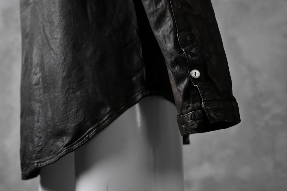Load image into Gallery viewer, ISAMU KATAYAMA BACKLASH exclusive LEATHER SHIRT / ITALY SHOULDER 0.6mm (DARK GREY)