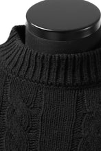 画像をギャラリービューアに読み込む, ISAMU KATAYAMA BACKLASH MOCK NECK PATCHWORK KNIT PULLOVER / ALPACA WOOL (BLACK)