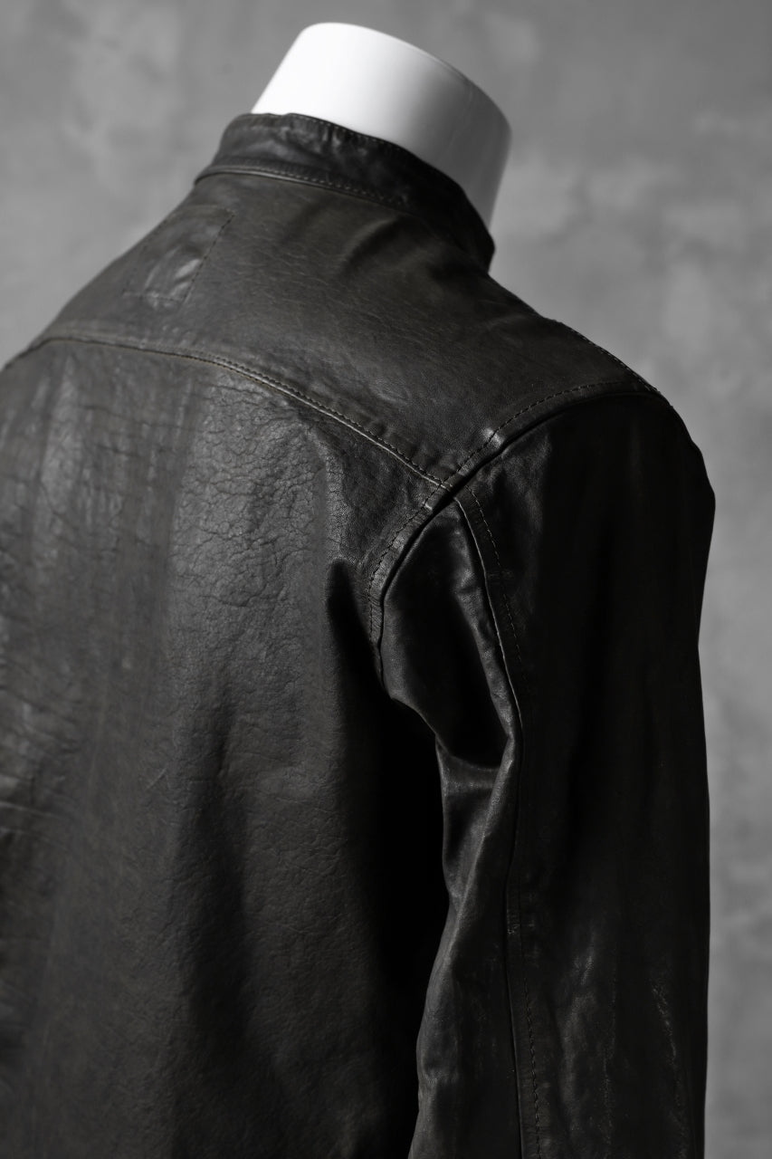 Load image into Gallery viewer, ISAMU KATAYAMA BACKLASH exclusive LEATHER SHIRT / ITALY SHOULDER 0.6mm (DARK GREY)