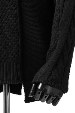 画像をギャラリービューアに読み込む, ISAMU KATAYAMA BACKLASH MOCK NECK PATCHWORK KNIT PULLOVER / ALPACA WOOL (BLACK)
