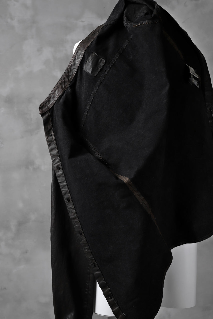 Load image into Gallery viewer, ISAMU KATAYAMA BACKLASH exclusive LEATHER SHIRT / ITALY SHOULDER 0.6mm (DARK GREY)