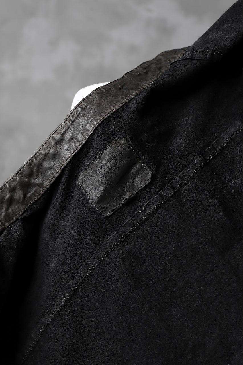 Load image into Gallery viewer, ISAMU KATAYAMA BACKLASH exclusive LEATHER SHIRT / ITALY SHOULDER 0.6mm (DARK GREY)