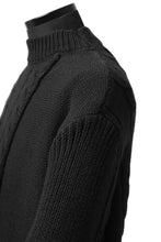 画像をギャラリービューアに読み込む, ISAMU KATAYAMA BACKLASH MOCK NECK PATCHWORK KNIT PULLOVER / ALPACA WOOL (BLACK)