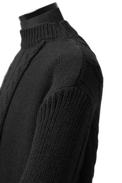 画像をギャラリービューアに読み込む, ISAMU KATAYAMA BACKLASH MOCK NECK PATCHWORK KNIT PULLOVER / ALPACA WOOL (BLACK)