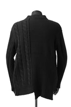 画像をギャラリービューアに読み込む, ISAMU KATAYAMA BACKLASH MOCK NECK PATCHWORK KNIT PULLOVER / ALPACA WOOL (BLACK)