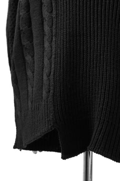画像をギャラリービューアに読み込む, ISAMU KATAYAMA BACKLASH MOCK NECK PATCHWORK KNIT PULLOVER / ALPACA WOOL (BLACK)