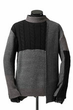 Load image into Gallery viewer, ISAMU KATAYAMA BACKLASH MOCK NECK PATCHWORK KNIT PULLOVER / ALPACA WOOL (GREY)