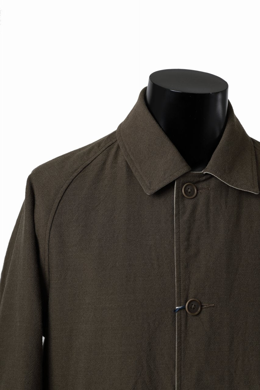 Load image into Gallery viewer, CAPERTICA REVERSIBLE MAC COAT / WASHABLE WOOL GABA & VENTILE COTTON WEATHER (GREY KHAKI)