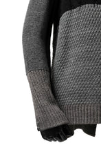 Load image into Gallery viewer, ISAMU KATAYAMA BACKLASH MOCK NECK PATCHWORK KNIT PULLOVER / ALPACA WOOL (GREY)