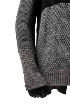 Load image into Gallery viewer, ISAMU KATAYAMA BACKLASH MOCK NECK PATCHWORK KNIT PULLOVER / ALPACA WOOL (GREY)