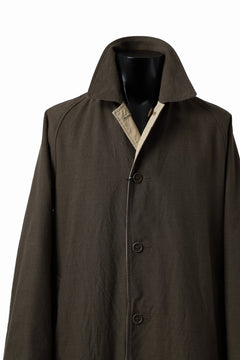 画像をギャラリービューアに読み込む, CAPERTICA REVERSIBLE MAC COAT / WASHABLE WOOL GABA &amp; VENTILE COTTON WEATHER (GREY KHAKI)