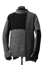Load image into Gallery viewer, ISAMU KATAYAMA BACKLASH MOCK NECK PATCHWORK KNIT PULLOVER / ALPACA WOOL (GREY)