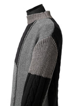 Load image into Gallery viewer, ISAMU KATAYAMA BACKLASH MOCK NECK PATCHWORK KNIT PULLOVER / ALPACA WOOL (GREY)