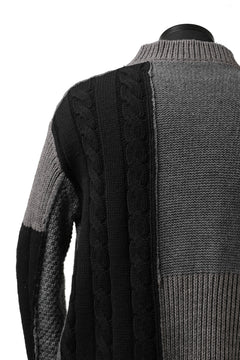 Load image into Gallery viewer, ISAMU KATAYAMA BACKLASH MOCK NECK PATCHWORK KNIT PULLOVER / ALPACA WOOL (GREY)