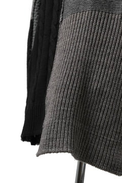 Load image into Gallery viewer, ISAMU KATAYAMA BACKLASH MOCK NECK PATCHWORK KNIT PULLOVER / ALPACA WOOL (GREY)