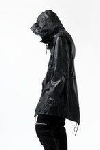Load image into Gallery viewer, ISAMU KATAYAMA BACKLASH MODS COAT / GOAT LEATHER (GARMENT + SPRAY DYED BLACK)