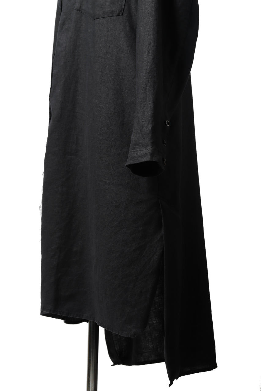 画像をギャラリービューアに読み込む, Aleksandr Manamis Long Box Pleat Shirt (BLACK)