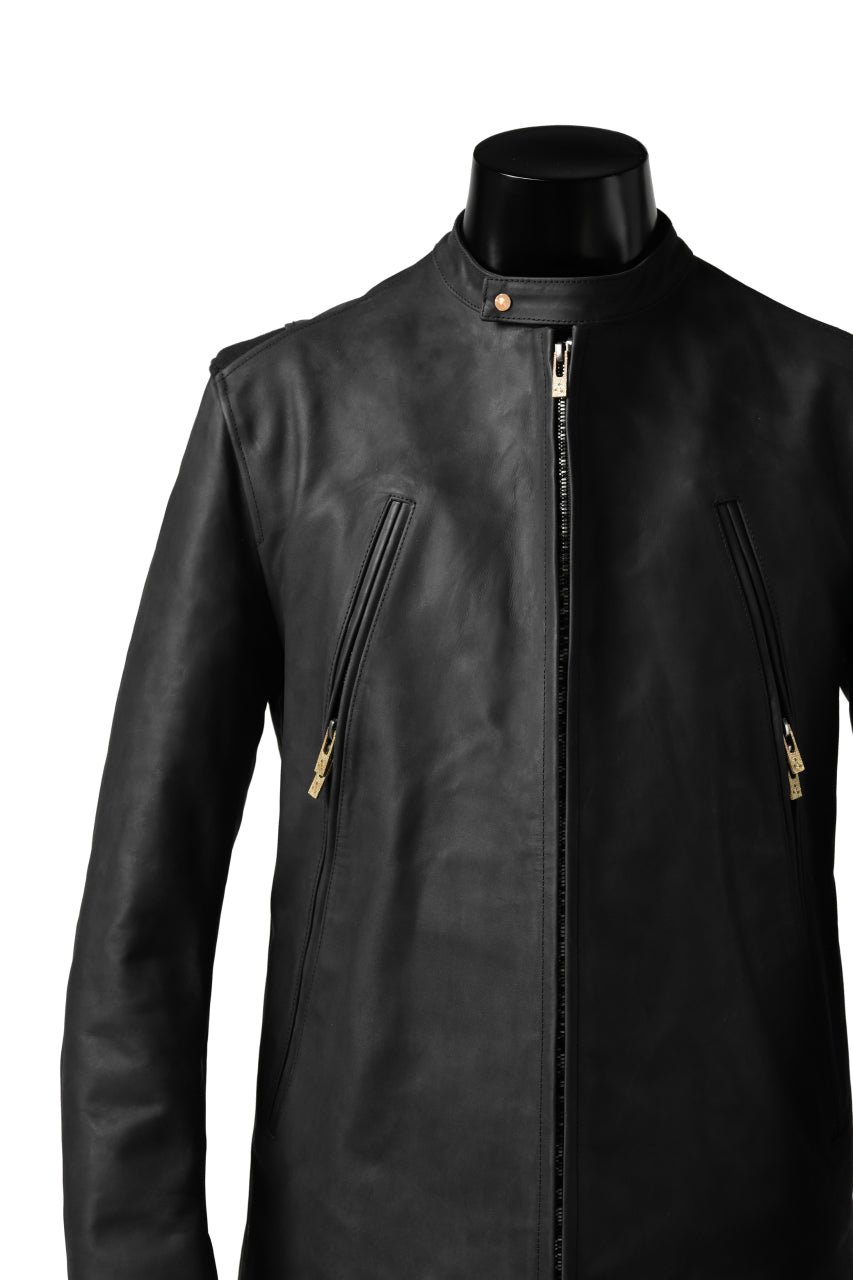 Load image into Gallery viewer, ierib exclusive single biker jacket / Nicolas Italy Vachetta (BLACK)