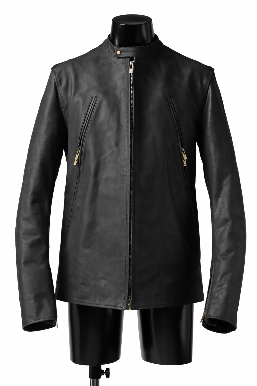 Load image into Gallery viewer, ierib exclusive single biker jacket / Nicolas Italy Vachetta (BLACK)