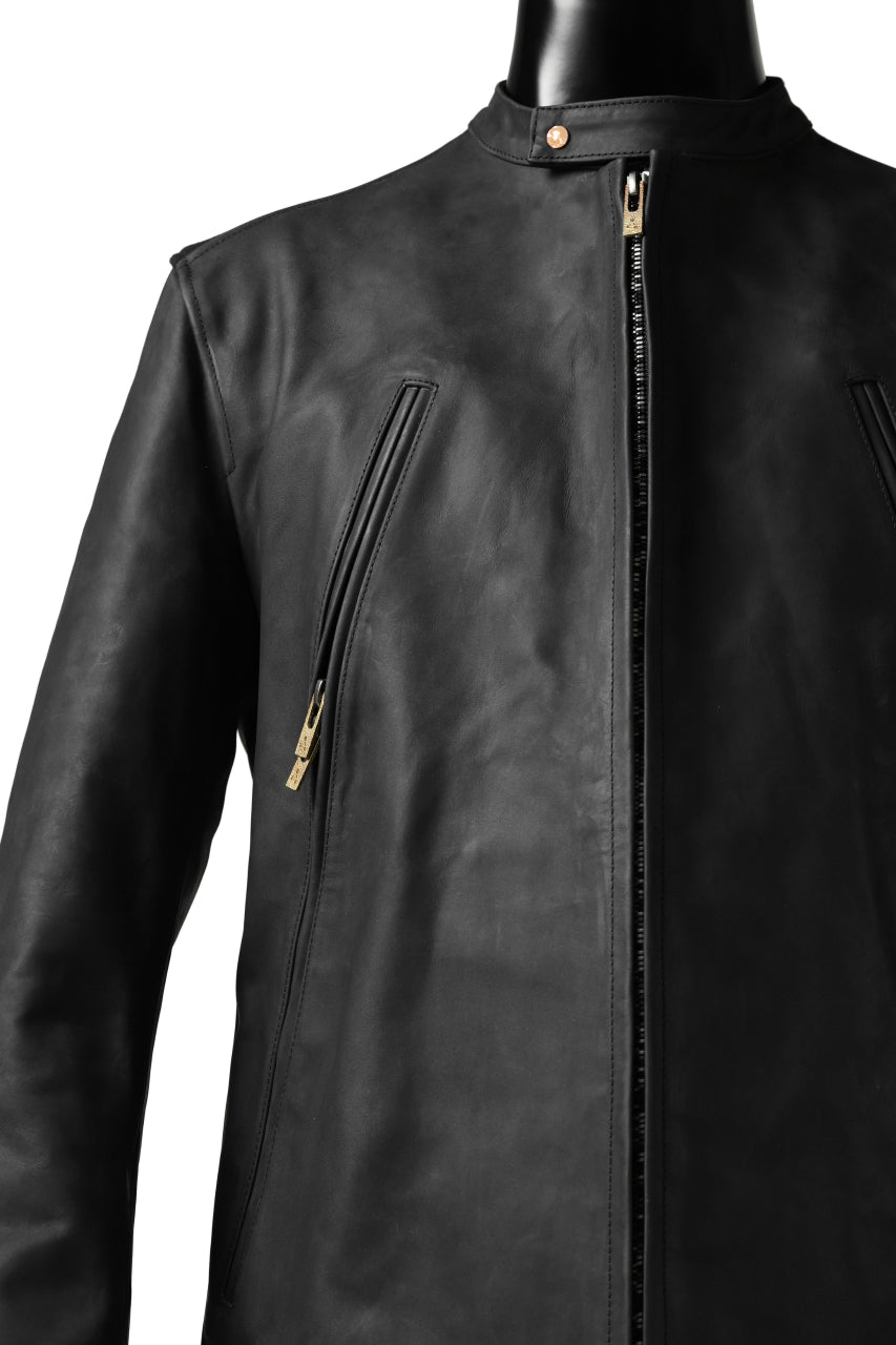 Load image into Gallery viewer, ierib exclusive single biker jacket / Nicolas Italy Vachetta (BLACK)