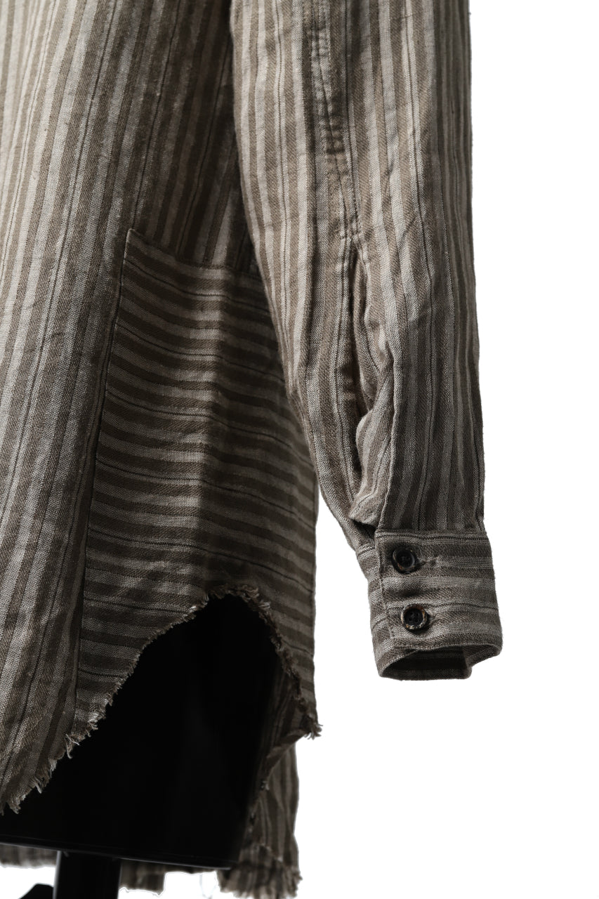 画像をギャラリービューアに読み込む, Aleksandr Manamis Mended Shirt (BROWN STRIPE)