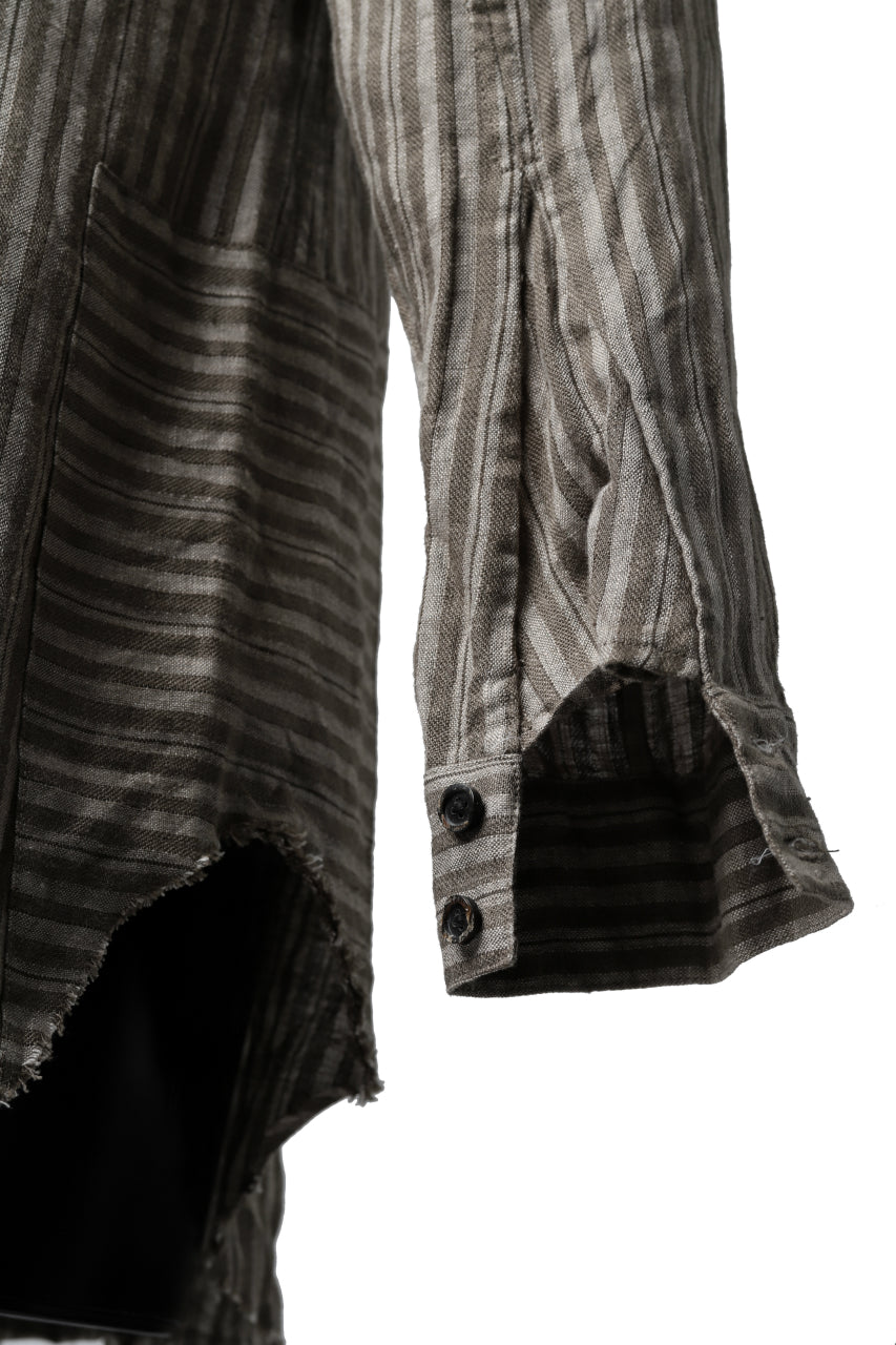 画像をギャラリービューアに読み込む, Aleksandr Manamis Mended Shirt (BROWN STRIPE)