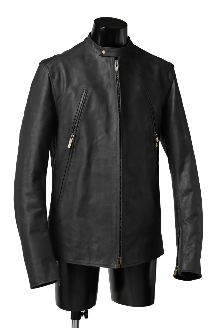 Load image into Gallery viewer, ierib exclusive single biker jacket / Nicolas Italy Vachetta (BLACK)