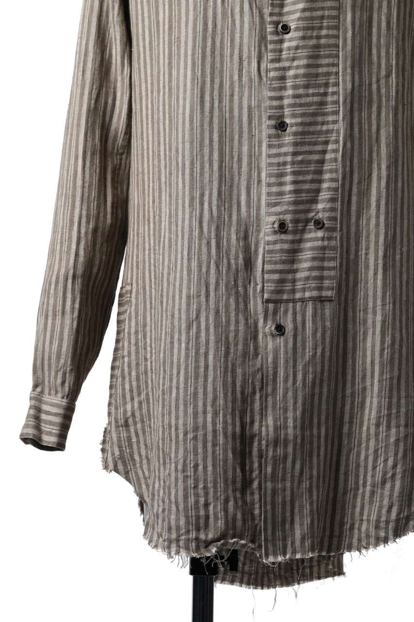 画像をギャラリービューアに読み込む, Aleksandr Manamis Mended Shirt (BROWN STRIPE)