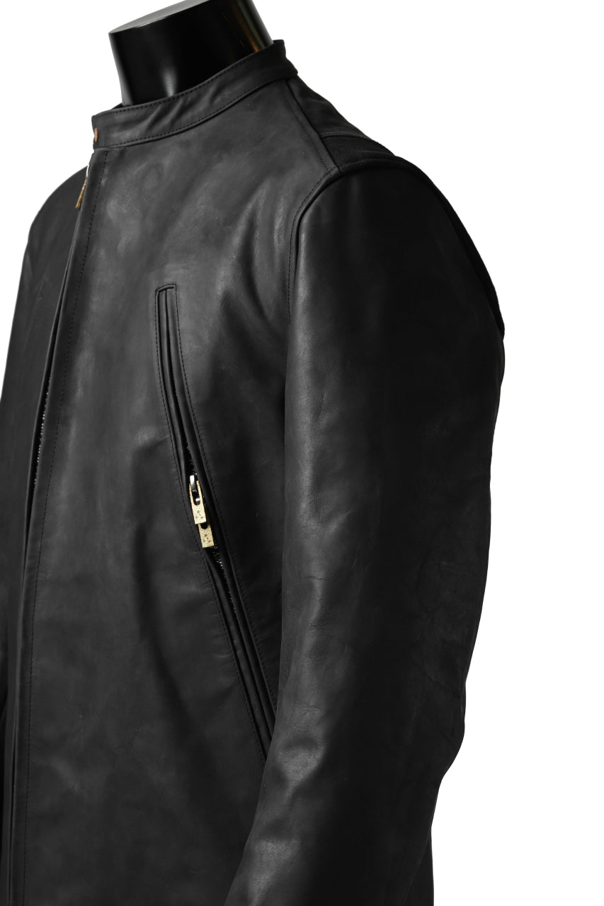 Load image into Gallery viewer, ierib exclusive single biker jacket / Nicolas Italy Vachetta (BLACK)