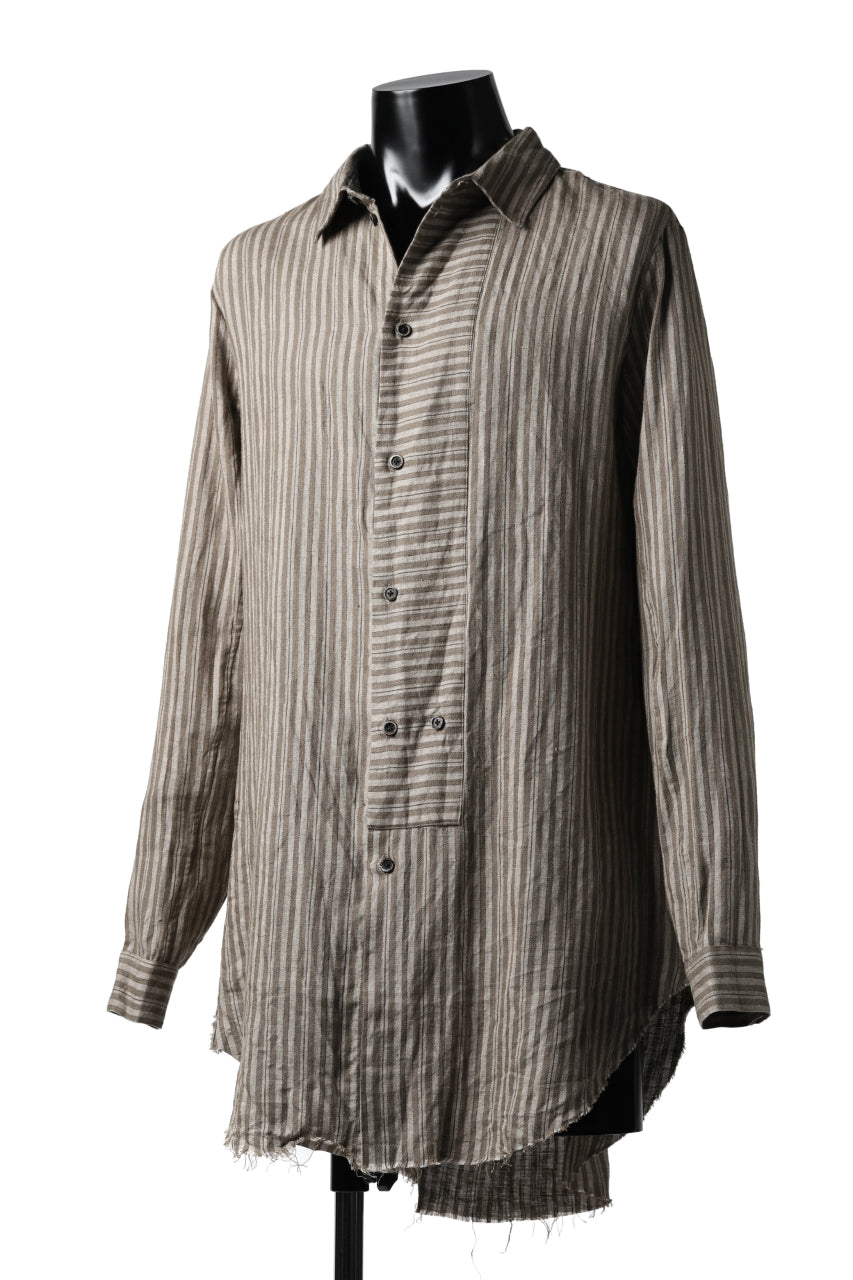 画像をギャラリービューアに読み込む, Aleksandr Manamis Mended Shirt (BROWN STRIPE)