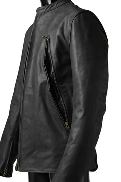 Load image into Gallery viewer, ierib exclusive single biker jacket / Nicolas Italy Vachetta (BLACK)