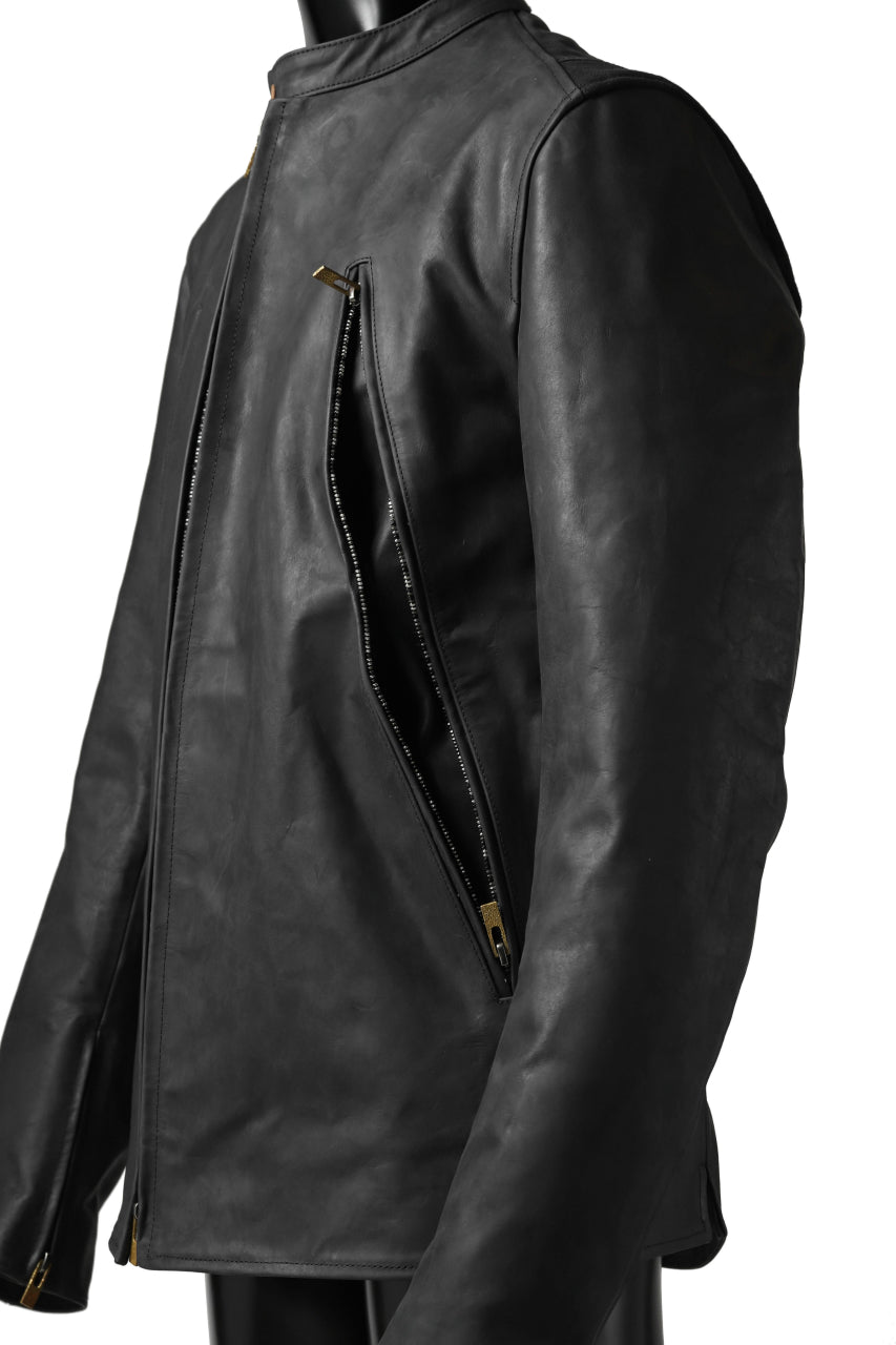 Load image into Gallery viewer, ierib exclusive single biker jacket / Nicolas Italy Vachetta (BLACK)